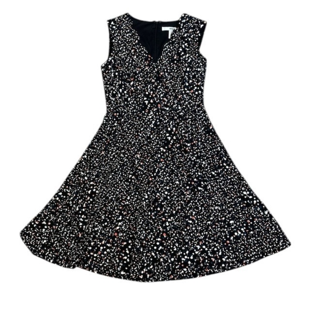 Wisp Fit & Flare Dress V-Neck Sleeveless Party Cocktail Black Size 2